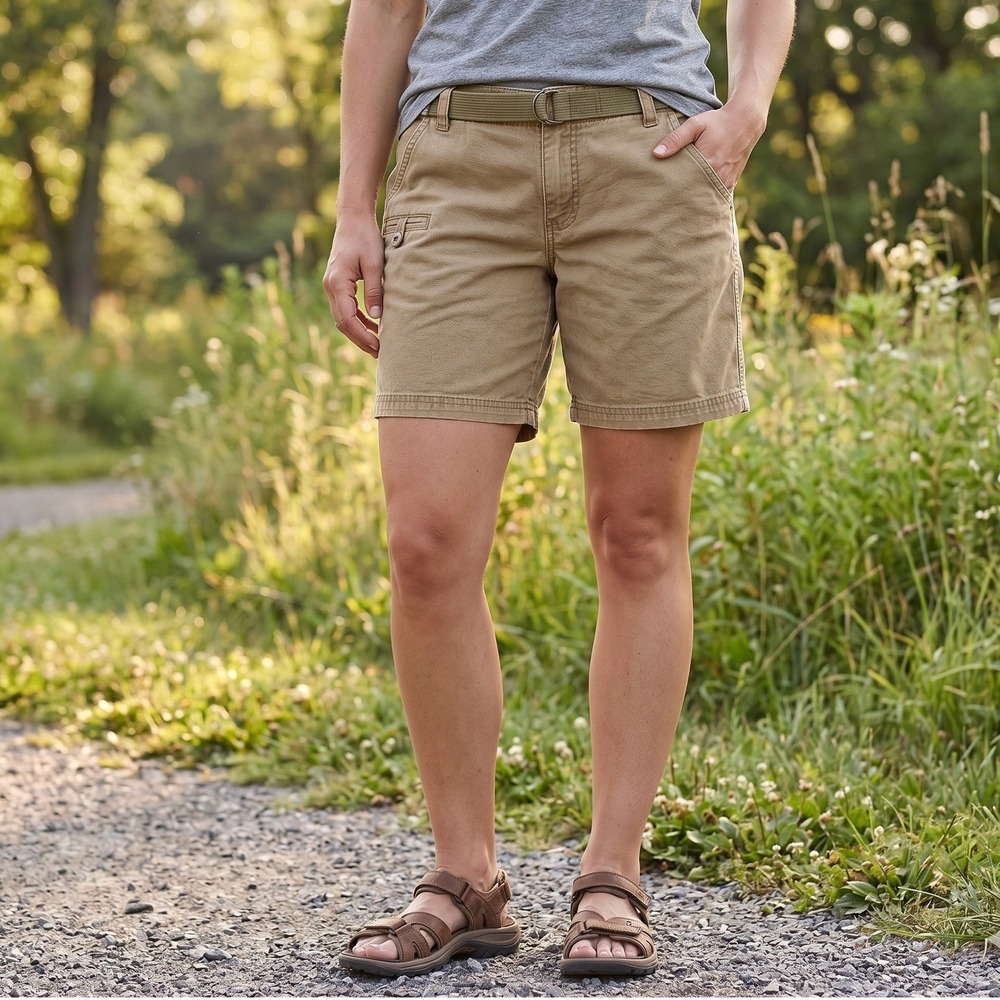 Columbia Womens Cargo Shorts Size 10P Khaki Chino Bermuda Outdoor Hiking Fishing